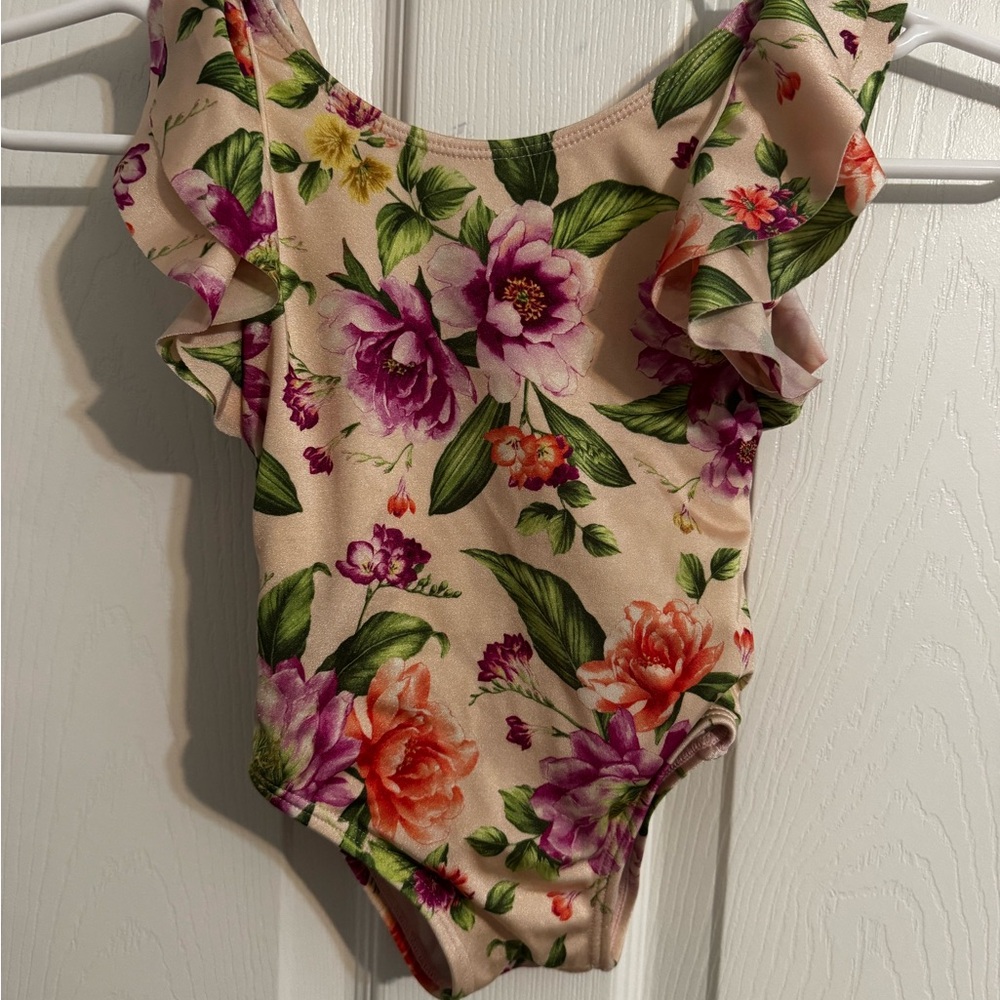 Janie & Jack Floral Ruffle Toddler Swimsuit (18-24 mos)